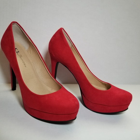 CL by Laundry Red Platform Stiletto Heels - Picture 2 of 6
